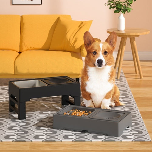 Adjustable Elevated Dog Bowls - Better Digestion, Happier Neck, Cleaner Eating!